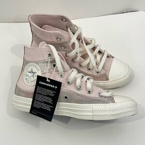 Converse Chuck Taylor All Star suede sneakers in pink metallic 7